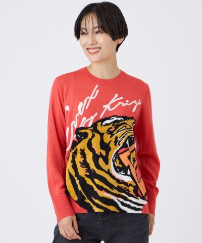 【カタログ掲載】【ウォッシャブル】イニシャルタイガーインターシャニットプルオーバ