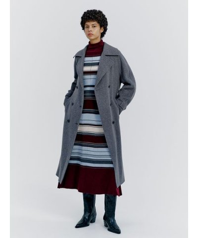 ベルト付きリバーピーコート