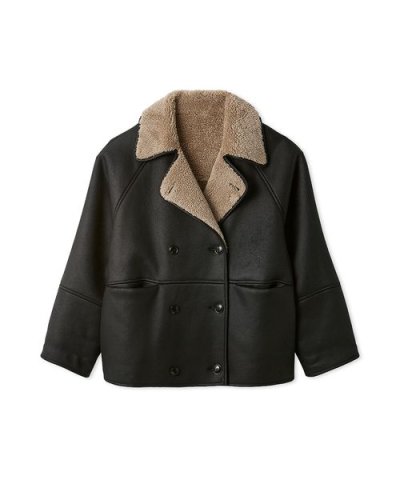 フェイクレザームートンジャケット