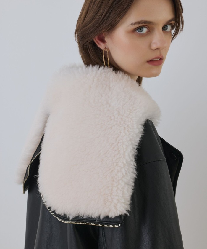 GRACECONTINENTAL フェイクレザーボンバージャケット ブラック 36 GRACECONTINENTAL フェイクレザーボンバージャケット ブラック 36