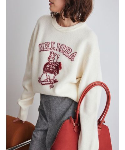 MILAOクルーネックジャガードニット