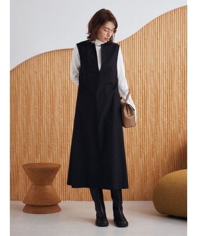 【セットアイテム】リブニットセットレイヤードワンピース