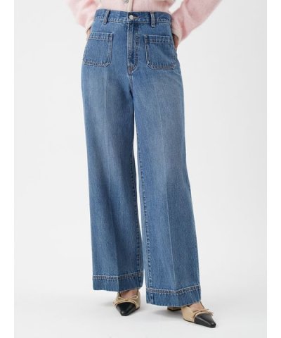 パッチポケットデザインシガレットデニムパンツ