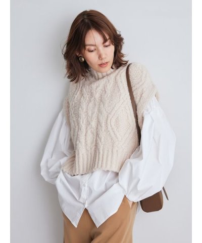 【セットアイテム】ケーブルベストシャツレイヤードSET