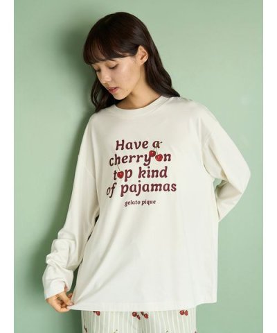 【UNISEX】チェリー柄ワンポイントロンT