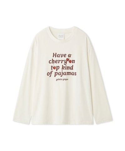 【UNISEX】チェリー柄ワンポイントロンT