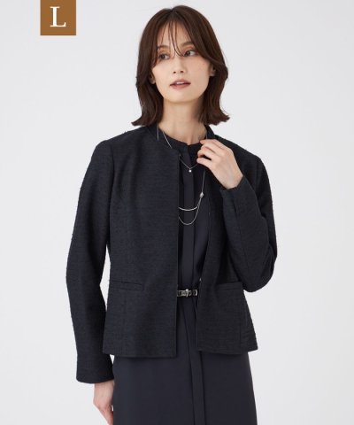 【L】【ウォッシャブル】ペーパーヤーンファンシージャケット