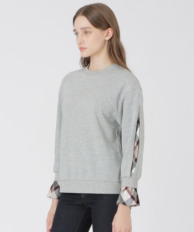 アームスリットパーシャルチェックプルオーバー