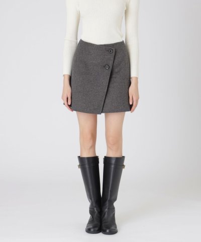 クレストブリッジチェックリバーポリウール巻きスカート