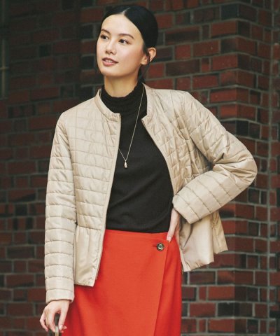 キルトミドルコートショートコート