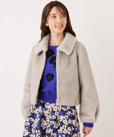 フェイクファー ステンカラーブルゾン