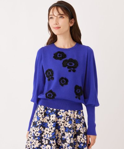 ラメフェザー モチーフニット