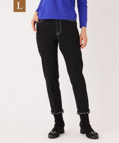 【L】ブラック スリムデニム