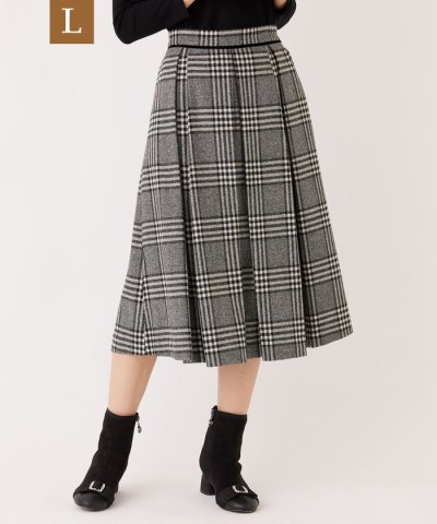 【L】グレンチェック タックスカート