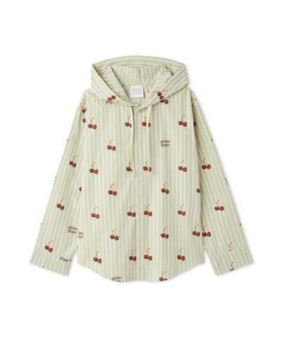 【UNISEX】チェリー柄シャツパーカ