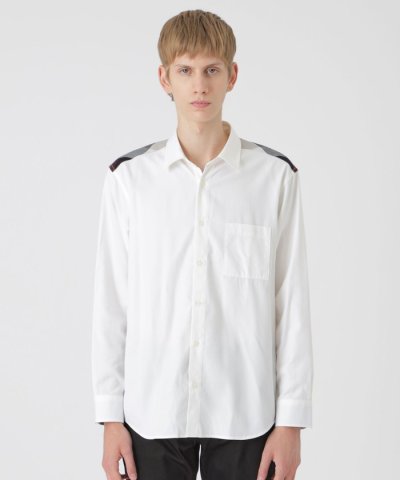 パーシャルチェックマイクロピーチシャツ