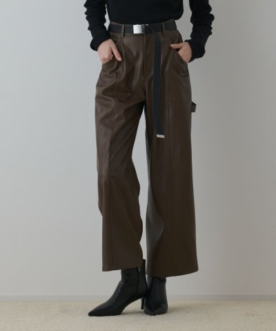 カーブフェイクレザーパンツ