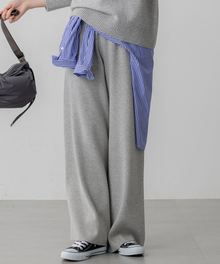 見上愛さん着用/LEE掲載/洗える】カシミヤブレンド ニット パンツ