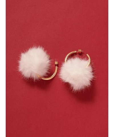 ファーフープピアス