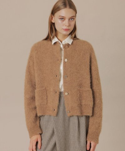 アルパカシャギーニットカーディガン