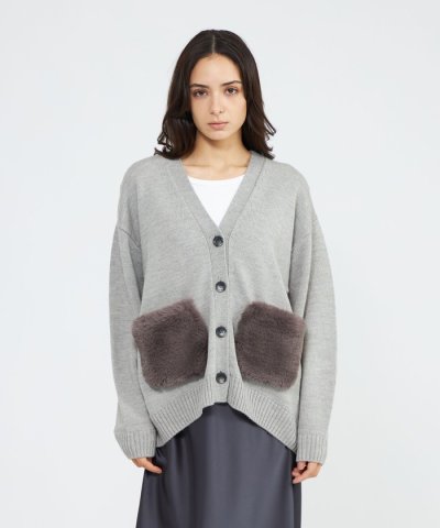 【EPOCA STORIA】エコファーポケットカーディガン《WEB＆EPOCA