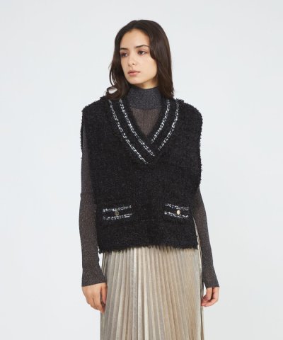 【EPOCA STORIA】ツイード調ニットベスト《WEB＆EPOCA THE