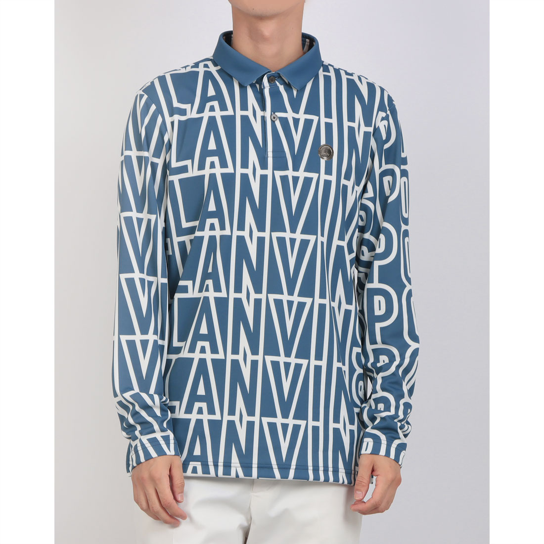 LANVINSPORT ランバン スポール LANVIN SPORT マイクロパイル起毛ロゴプリント長袖 ブルー 40