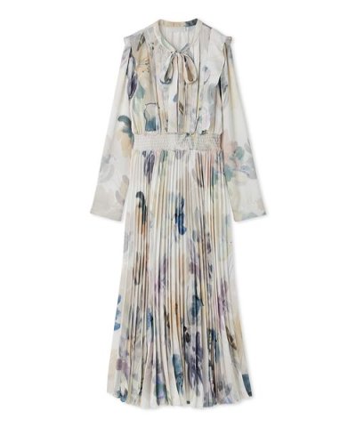 ミュテッドフローラルプリントワンピース