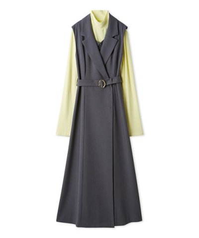 レイヤードテーラーワンピース(インナー付き）