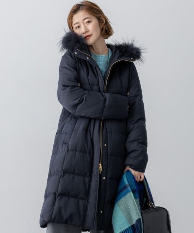 【撥水加工】ブライトウール ロングダウンコート