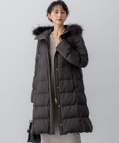 【撥水加工】ブライトウール ロングダウンコート