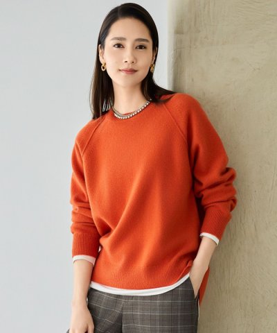 ウールカシミヤブレンドラグランスリーブ ニット