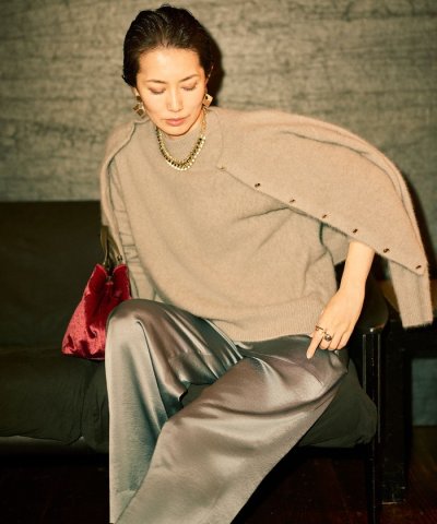 【カタログ掲載】ドレーピーサテンベイカー パンツ