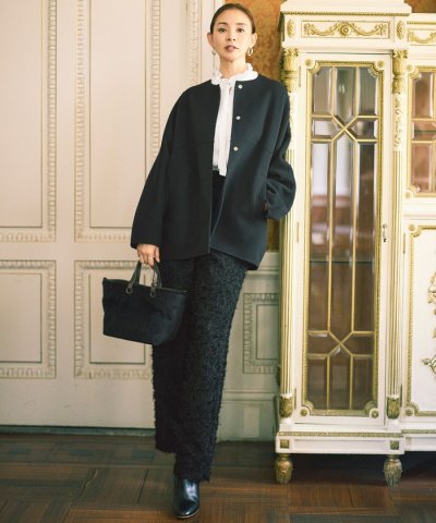 【SHIHOさん着用・洗える】カットジャカード パンツ