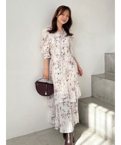 Sustainableプリーツプリントワンピース