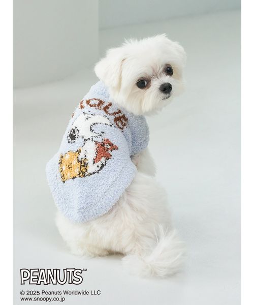 GELATOPIQUECAT & DOG 【PEANUTS】【CAT & DOG】オリジナルアート ジャガードプルオーバー BLU L