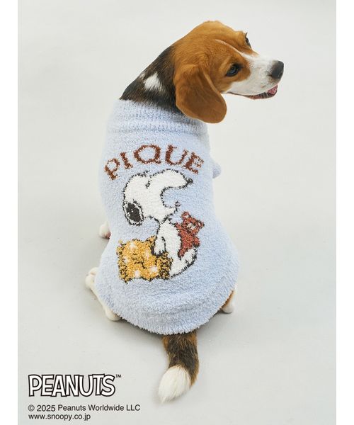 GELATOPIQUECAT & DOG 【PEANUTS】【CAT & DOG】ラージサイズ オリジナルアート ジャガードプ BLU XL