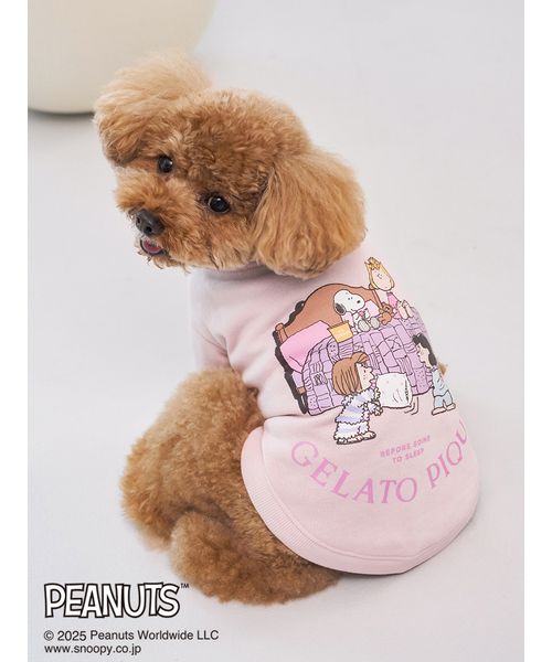 GELATOPIQUECAT & DOG 【PEANUTS】【CAT & DOG】オリジナルアート 裏毛プルオーバー PNK M