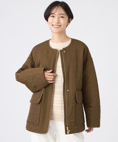 【カタログ掲載】【マシンウォッシャブル】アニマルキルトノーカラージャケット