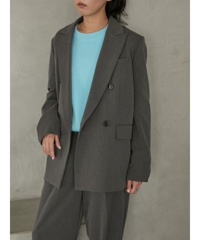 【セットアップ対応】ダブルブレストテーラードジャケット