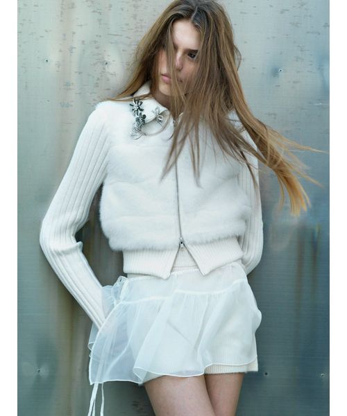 そんちゃん　完売品　snidel ファーニットブルゾン ファーニットブルゾン【カンヘウォン着用】（ブルゾン）｜SNIDEL