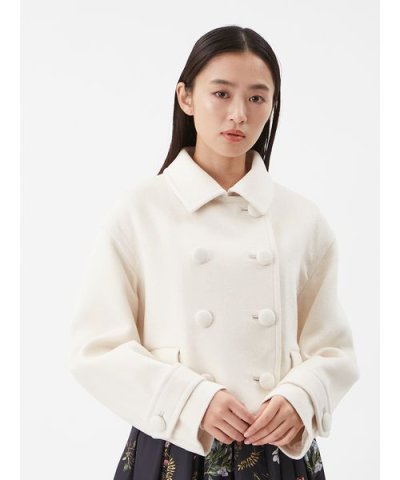 ウールカシミヤショート丈ピーコート