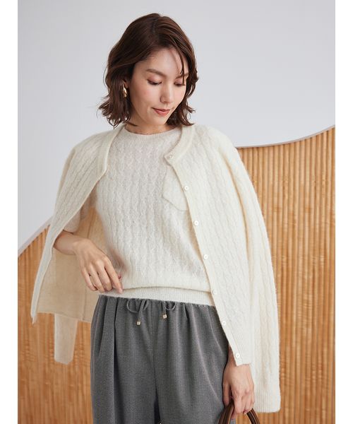シアーケーブルアンサンブルカーディガン(508607893)｜阪急