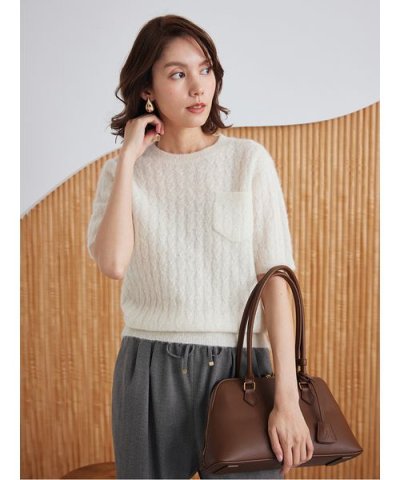 シアーケーブルアンサンブル半袖プルオーバー