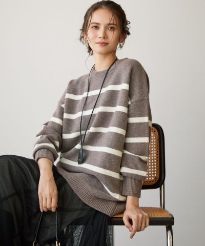 【SLOW/一部店舗限定】ソフトウール ボーダー ニット