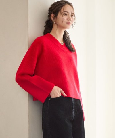 【SLOW/一部店舗限定】ソフトウール Vネック ニット