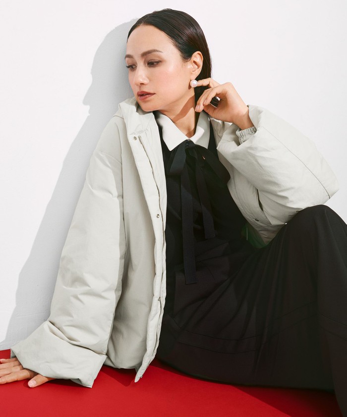 WEB限定カラーあり・撥水加工】ADSダウン フーデットミドル丈コート