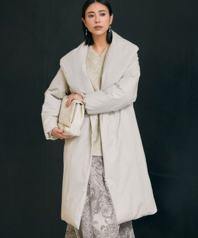 【撥水加工】ADS ダウン ショールカラーロングコート