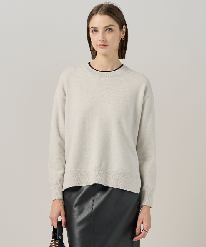 新色追加・洗える】ソフトカシミヤミックス クルーネックニット