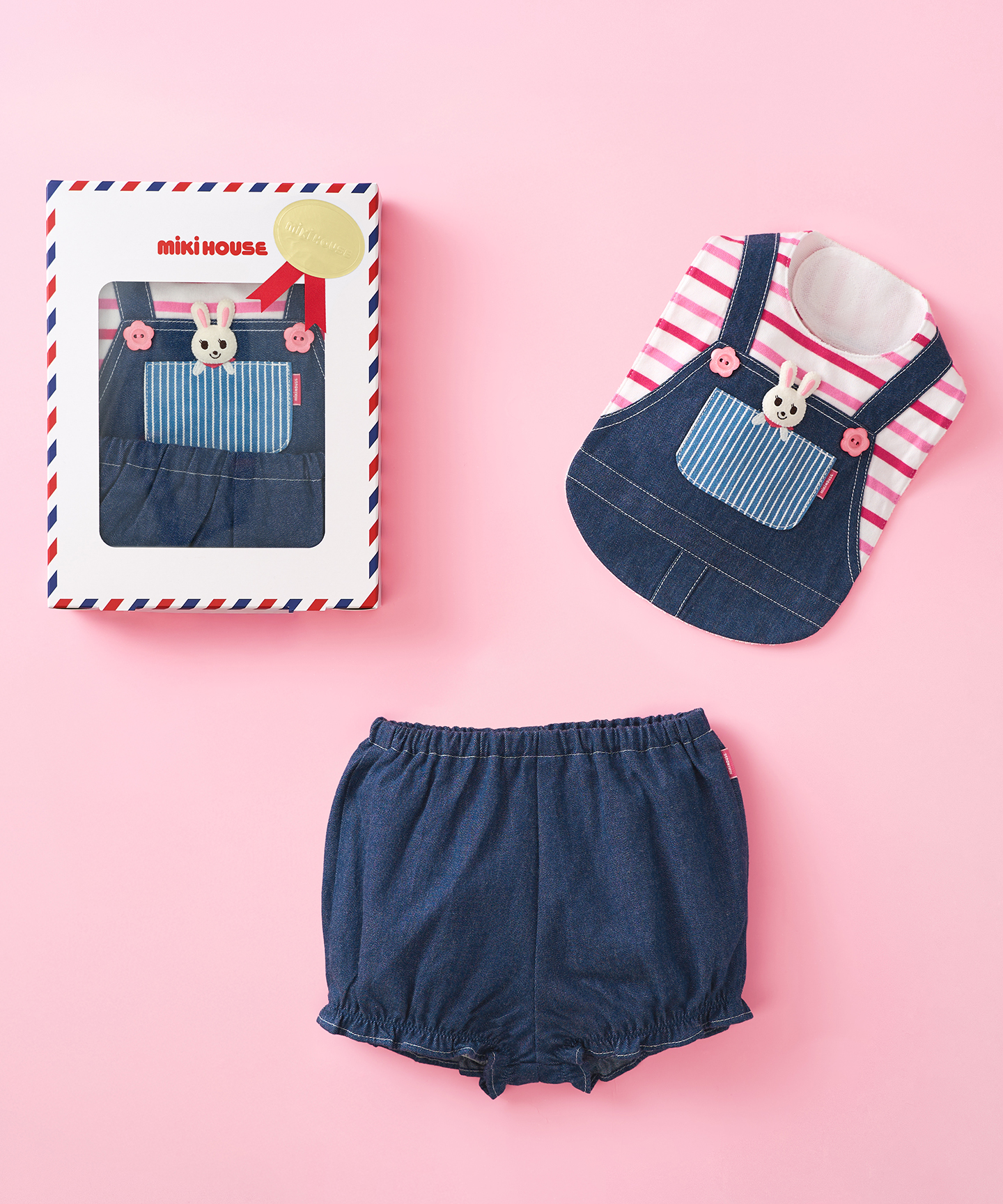 mikihouse スタイ&ブルマ ギフトセット【BOX付き】 ピンク フリー mikihouse スタイ&ブルマ ギフトセット【BOX付き】 ピンク フリー